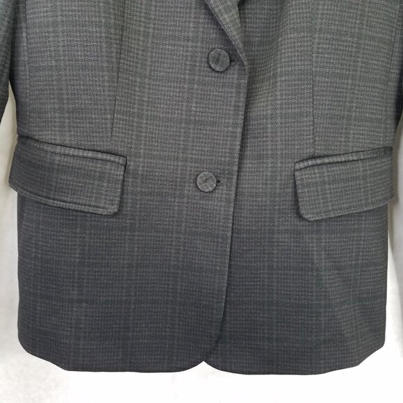 Amanda + Chelsea Blazer Women's S Plaid Stretch Knit Notch Collar Covered Button - Picture 3 of 16